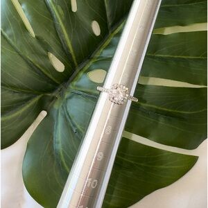 CHARMED AROMA | Sterling Silver Square Cut Diamond Ring Size 7